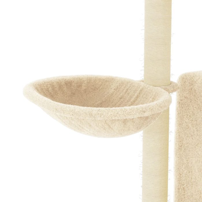 TrendyXL Kattenmeubel met sisal krabpalen 96,5 cm crèmekleurig