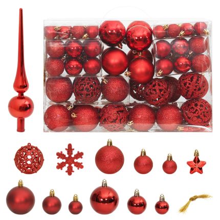 TrendyXL 111-delige Kerstballenset polystyreen rood