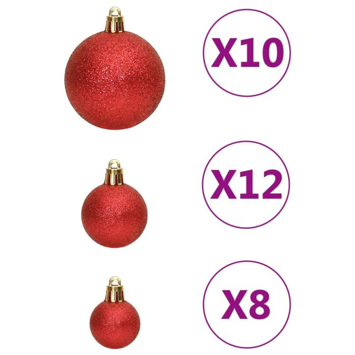 TrendyXL 111-delige Kerstballenset polystyreen rood