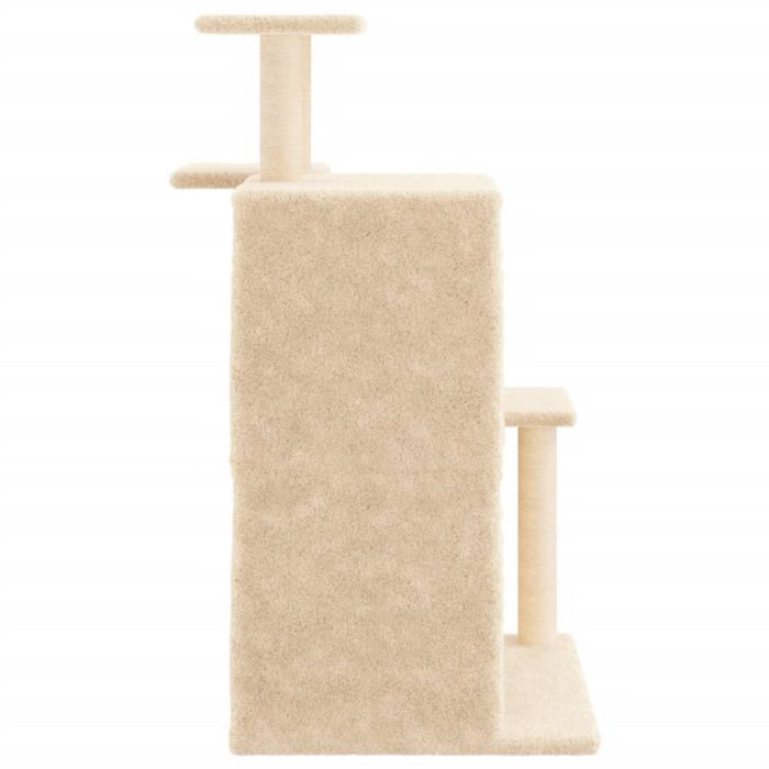 TrendyXL Kattenmeubel met sisal krabpalen 97 cm crèmekleurig