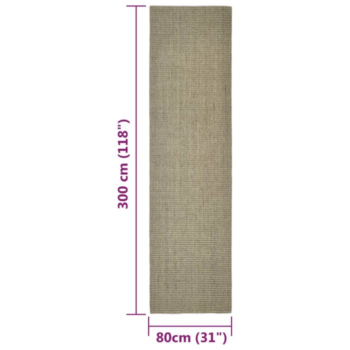 TrendyXL Sisalmat voor krabpaal 80x300 cm taupe