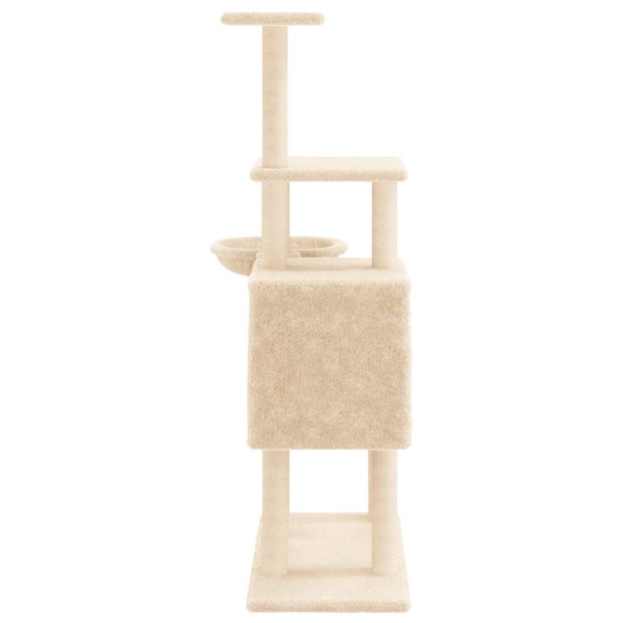 TrendyXL Kattenmeubel met sisal krabpalen 131 cm crèmekleurig