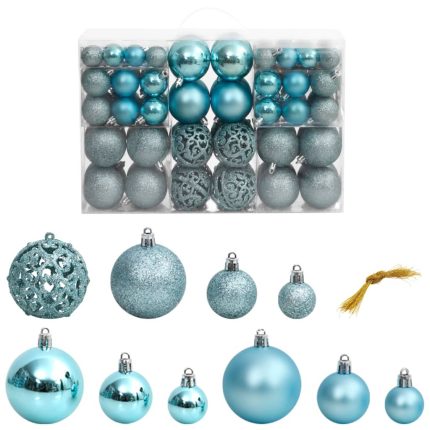 TrendyXL Kerstballen 100 st 3/4/6 cm turquoise