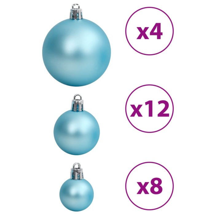 TrendyXL Kerstballen 100 st 3/4/6 cm turquoise