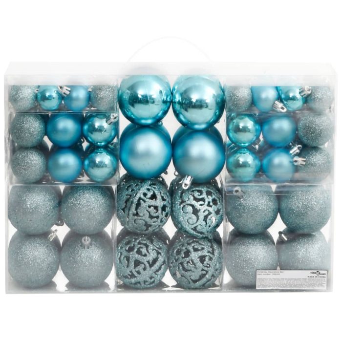 TrendyXL Kerstballen 100 st 3/4/6 cm turquoise