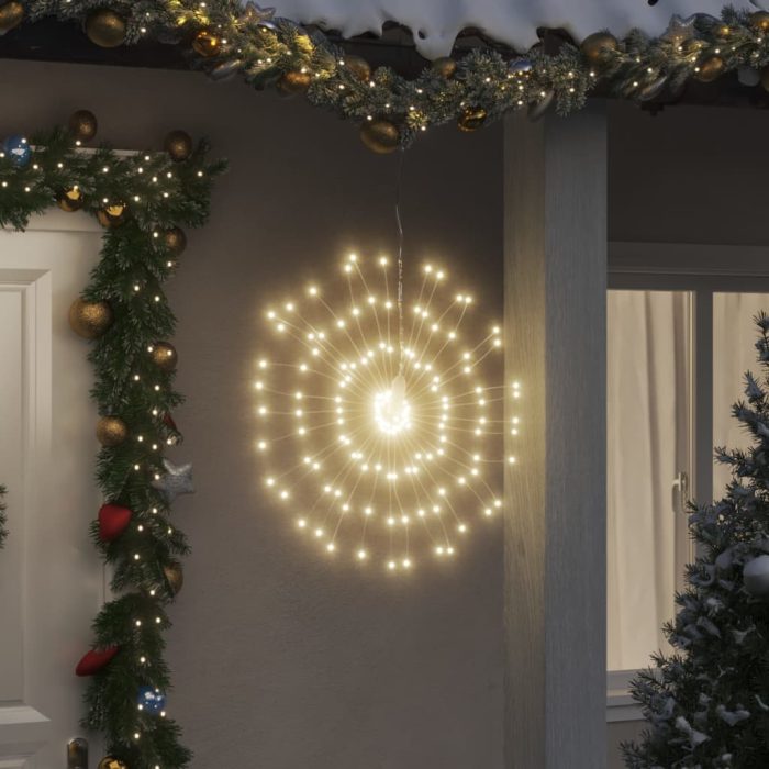 TrendyXL Kerstverlichting vuurwerk 2 st 140 warmwitte LED's 17 cm