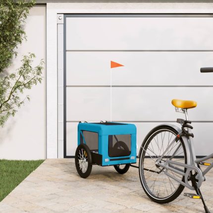 TrendyXL Hondenfietstrailer oxford stof en ijzer blauw en zwart