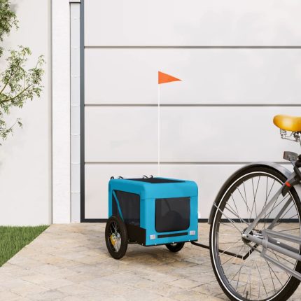 TrendyXL Hondenfietstrailer oxford stof en ijzer blauw en zwart