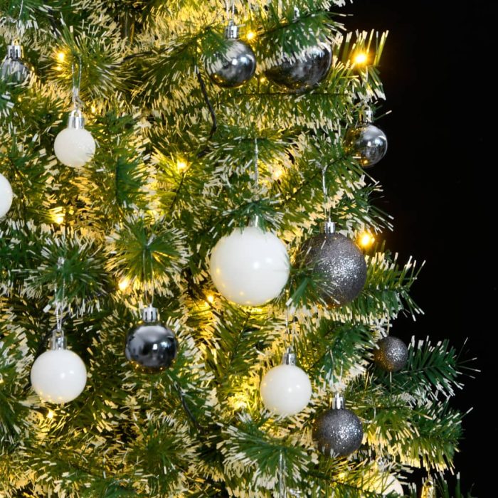 TrendyXL Kunstkerstboom met 300 LED's kerstballen en sneeuw 210 cm