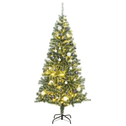 TrendyXL Kunstkerstboom met 300 LED's kerstballen en sneeuw 210 cm