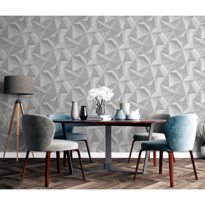 DUTCH WALLCOVERINGS Behang Onyx lichtgrijs