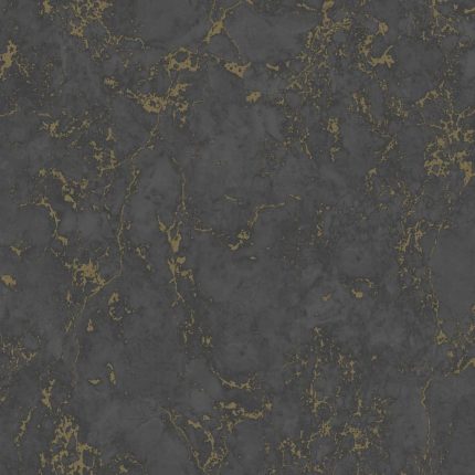 DUTCH WALLCOVERINGS Behang Marble zwart en goud