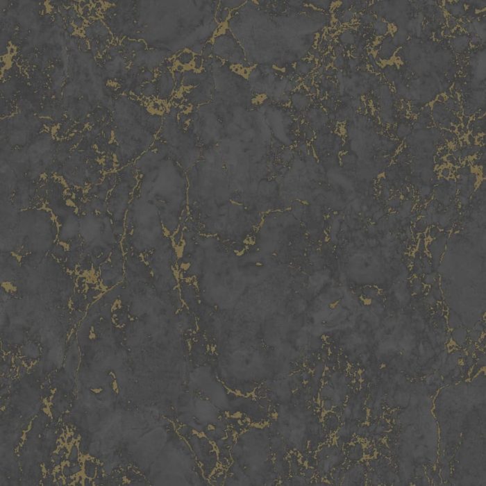 DUTCH WALLCOVERINGS Behang Marble zwart en goud