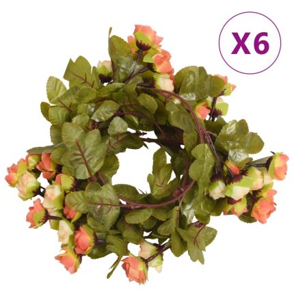 TrendyXL Kerstslingers met bloemen 6 st 215 cm zonsopgang rood