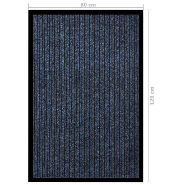 TrendyXL Deurmat 80x120 cm gestreept blauw