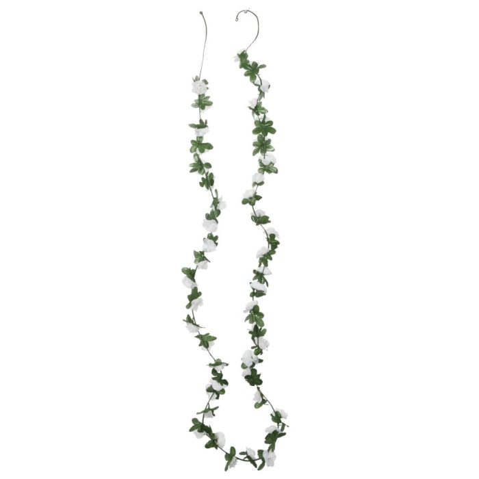 TrendyXL Kerstslingers met bloemen 6 st 250 cm lente wit