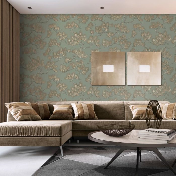 DUTCH WALLCOVERINGS Behang Pine Tree groen