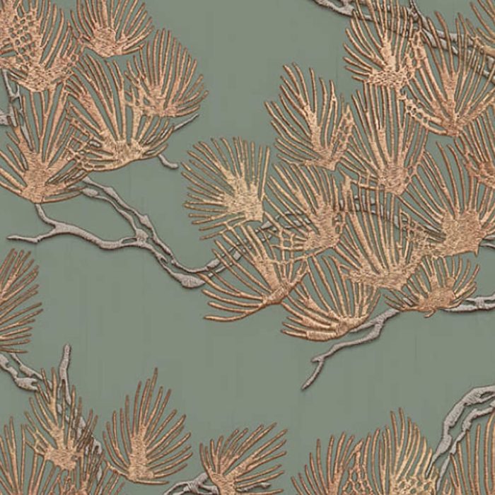 DUTCH WALLCOVERINGS Behang Pine Tree groen