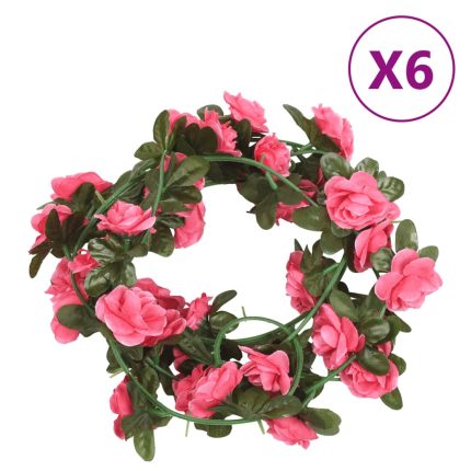 TrendyXL Kerstslingers met bloemen 6 st 240 cm roodroze