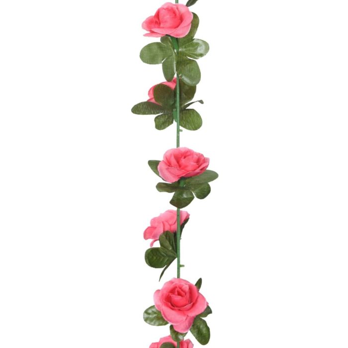 TrendyXL Kerstslingers met bloemen 6 st 240 cm roodroze