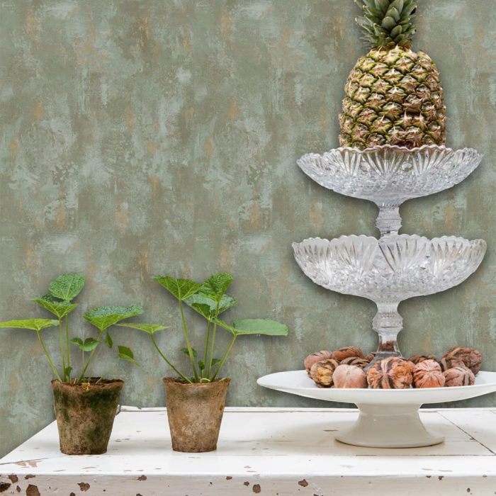 DUTCH WALLCOVERINGS Behang beton groen TP1010