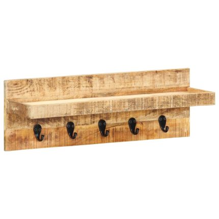 TrendyXL Wandkapstok 60x15x20 cm massief ruw mangohout