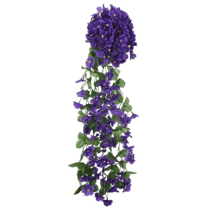 TrendyXL Kerstslingers met bloemen 3 st 85 cm donkerpaars