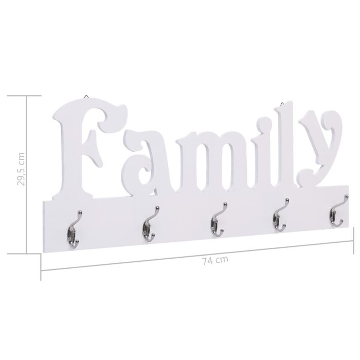 TrendyXL Wandkapstok FAMILY 74x29,5 cm