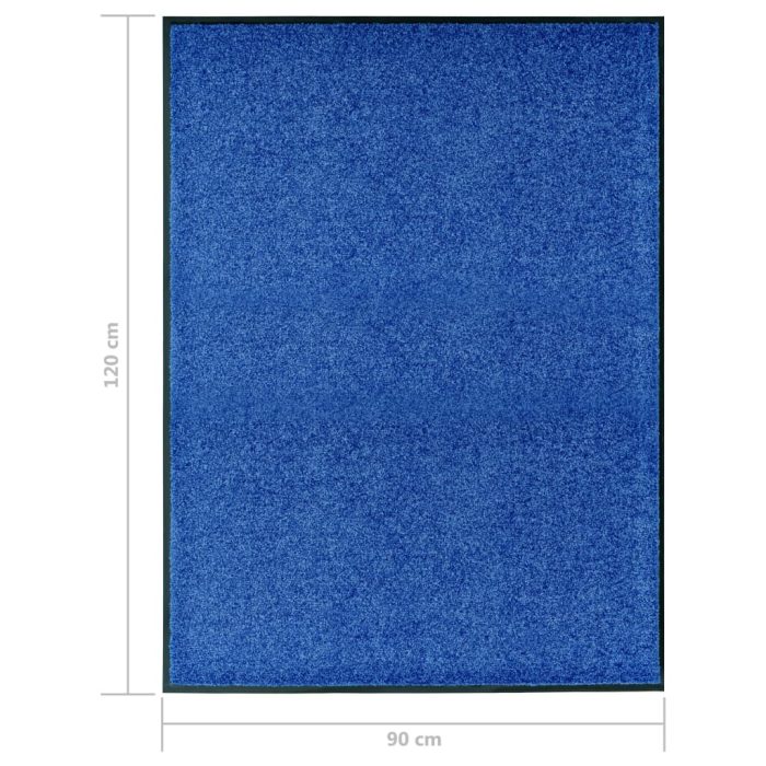 TrendyXL Deurmat wasbaar 90x120 cm blauw