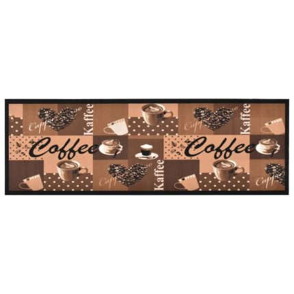 TrendyXL Keukenmat wasbaar Coffee 45x150 cm bruin