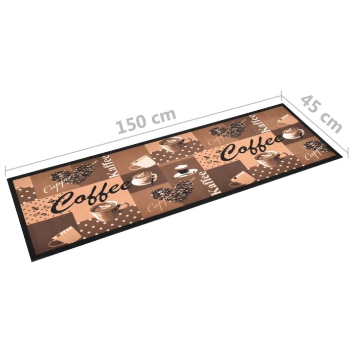 TrendyXL Keukenmat wasbaar Coffee 45x150 cm bruin