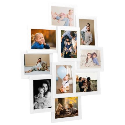 TrendyXL Fotolijst voor 10x(10x15 cm) foto MDF wit