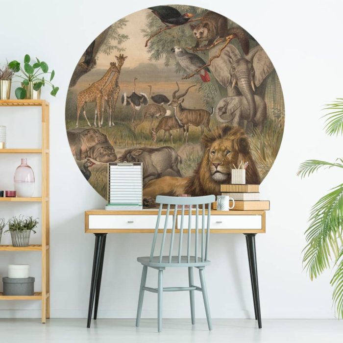 WallArt Behangcirkel Animals of Africa 142,5 cm