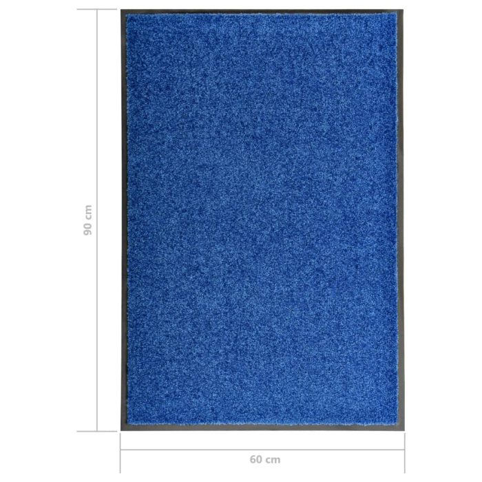 TrendyXL Deurmat wasbaar 60x90 cm blauw