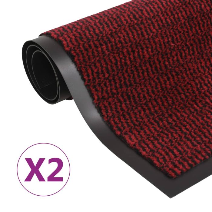 TrendyXL Droogloopmatten 2 st rechthoekig getuft 120x180 cm rood