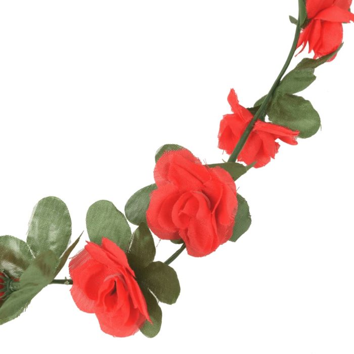 TrendyXL Kerstslingers met bloemen 6 st 250 cm lente rood