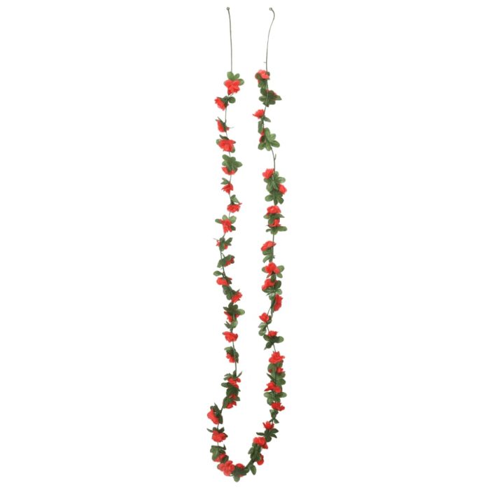 TrendyXL Kerstslingers met bloemen 6 st 250 cm lente rood