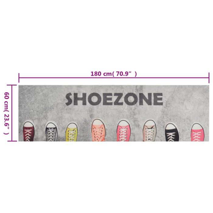 TrendyXL Keukenmat wasbaar shoezone-print 60x180 cm fluweel