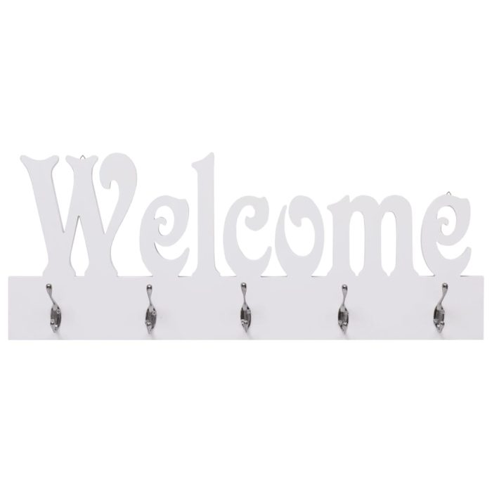 TrendyXL Wandkapstok WELCOME 74x29,5 cm wit