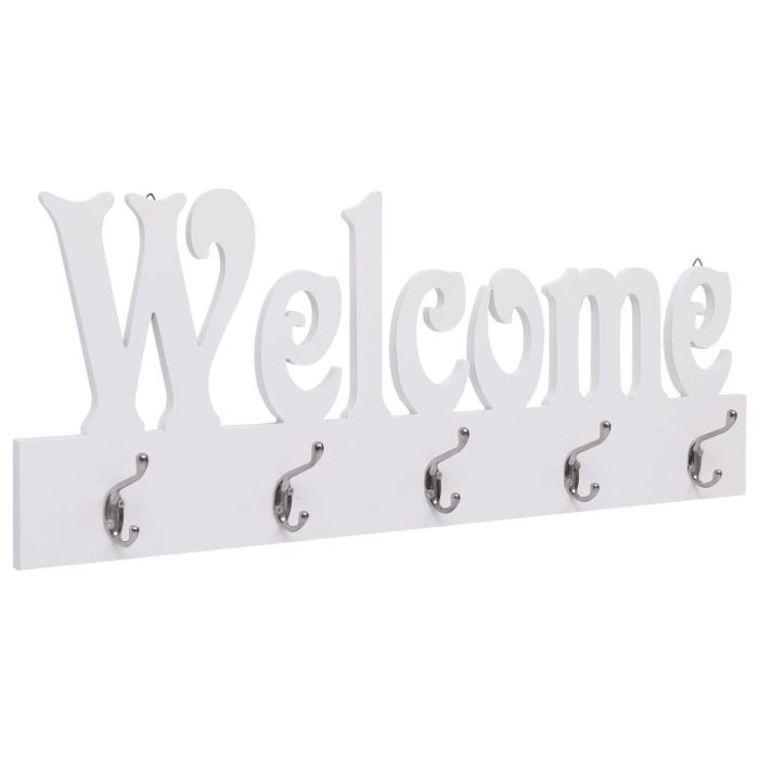 TrendyXL Wandkapstok WELCOME 74x29,5 cm wit