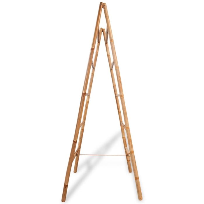 TrendyXL Dubbele handdoekenladder met 5 tredes 50x160 cm bamboe