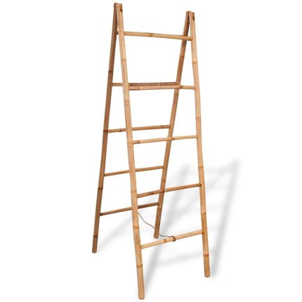 TrendyXL Dubbele handdoekenladder met 5 tredes 50x160 cm bamboe