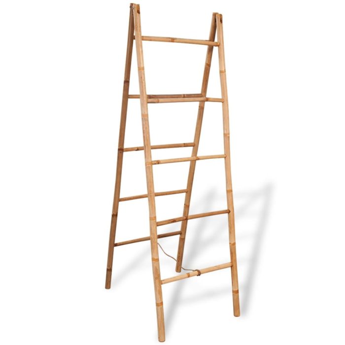 TrendyXL Dubbele handdoekenladder met 5 tredes 50x160 cm bamboe