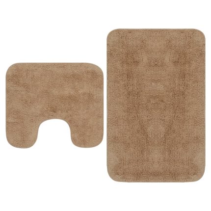 TrendyXL Badmattenset stof beige 2-delig