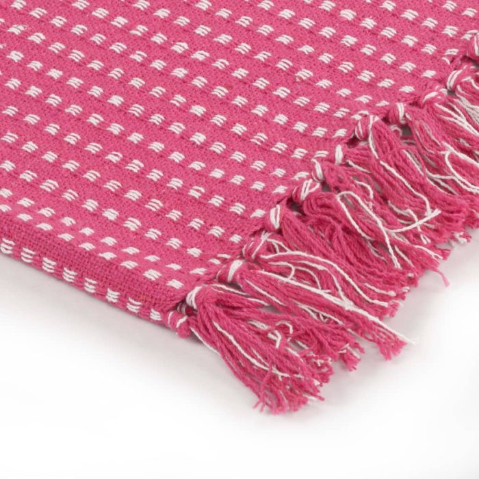 TrendyXL Plaid vierkanten 220x250 cm katoen roze