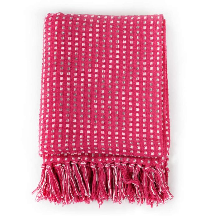 TrendyXL Plaid vierkanten 220x250 cm katoen roze