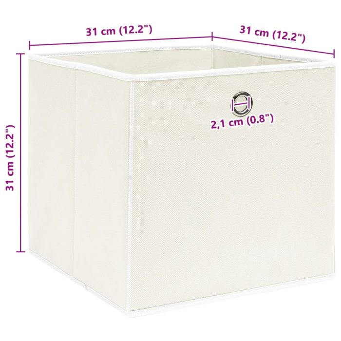 TrendyXL Opbergboxen 4 st 32x32x32 cm stof wit