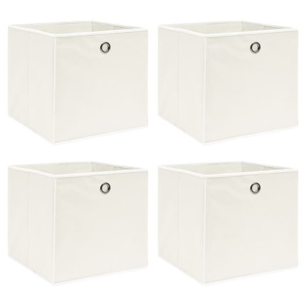 TrendyXL Opbergboxen 4 st 32x32x32 cm stof wit