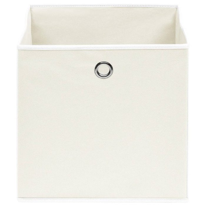 TrendyXL Opbergboxen 4 st 32x32x32 cm stof wit