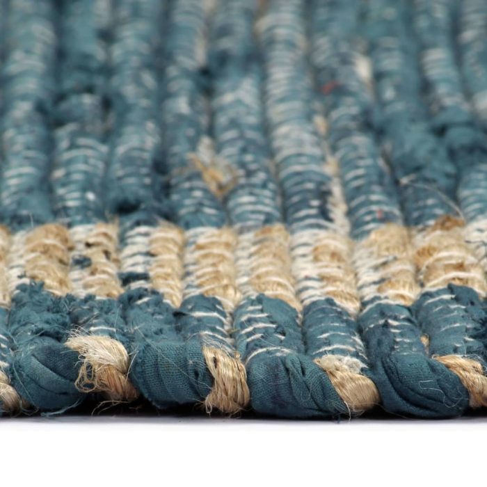 TrendyXL Vloerkleed handgemaakt 80x160 cm jute blauw